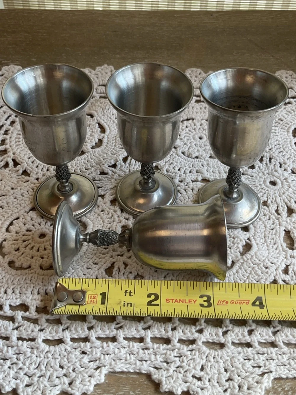 Vintage Revere Pewter cordial glasses- Set of 4 - Picture 4 of 7